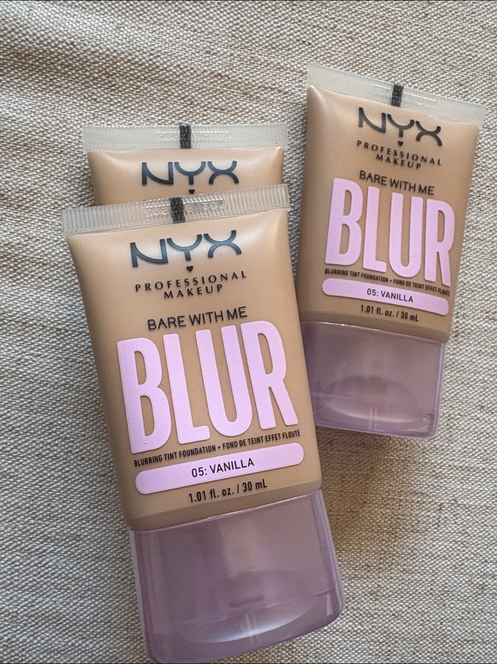 NEW NYX Bare With Me Blur Tint Soft Matte Foundation 05 Vanilla ($14) Bundle x 3